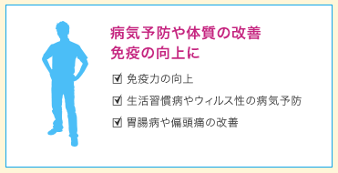 病気予防や体質の改善免疫の向上に